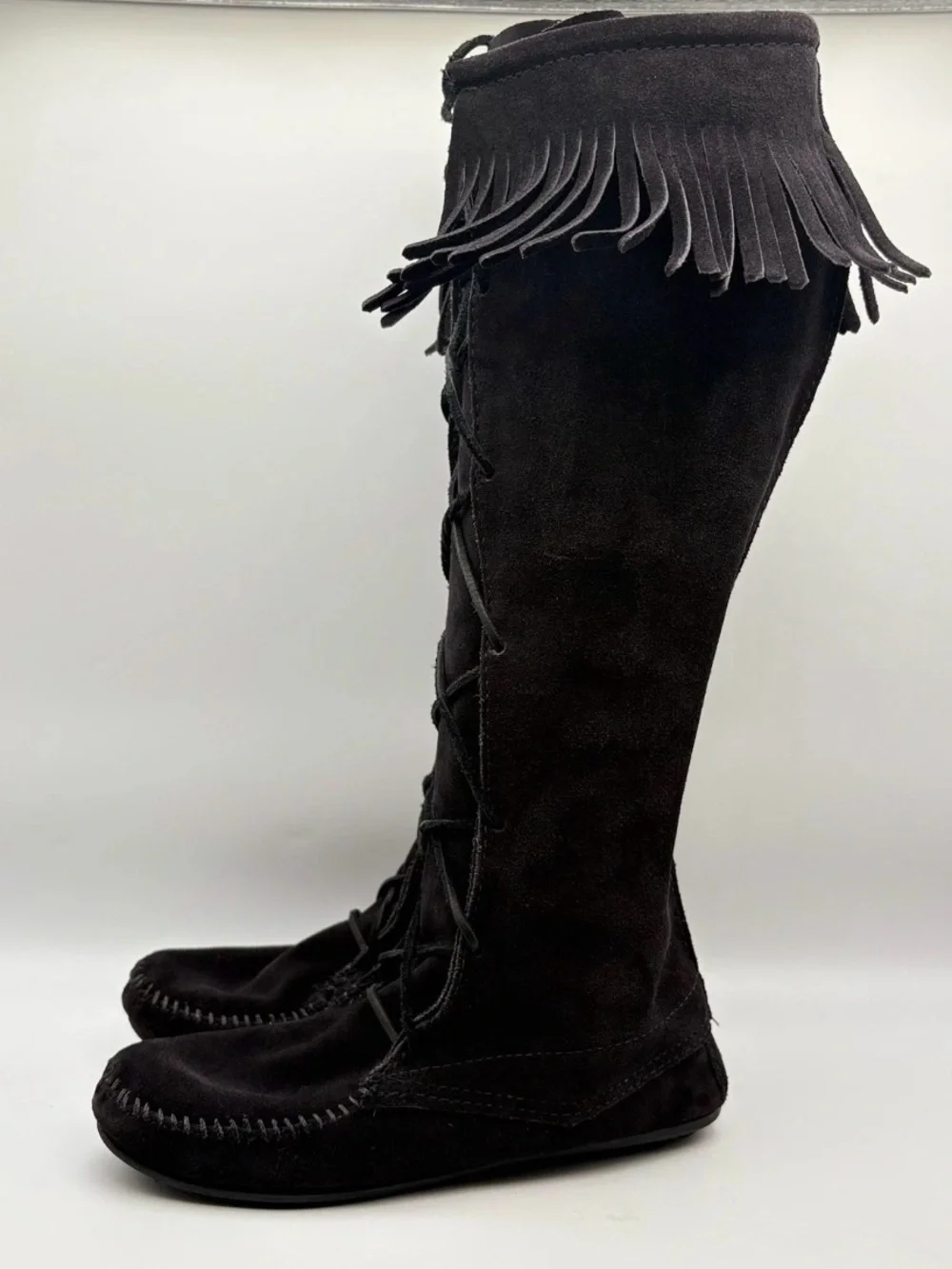 Minnetonka tall suede
